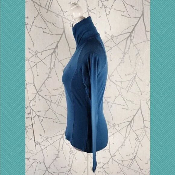 Icebreaker 260 Bodyfit Blue 100% Merino Wool Half Zip - Picture 2 of 5